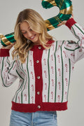 Candy Cane Lane Christmas Cardigan
