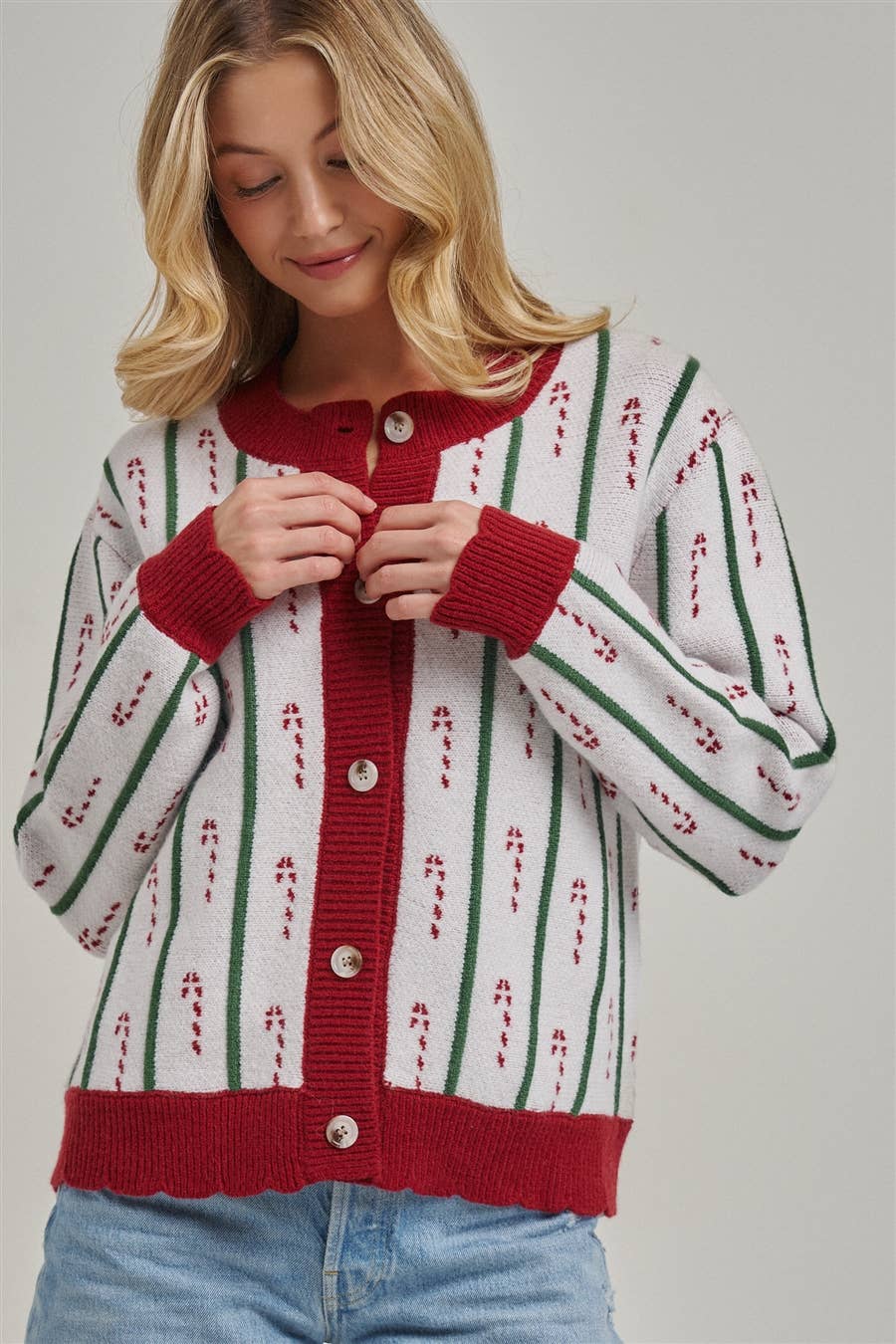 Candy Cane Lane Christmas Cardigan