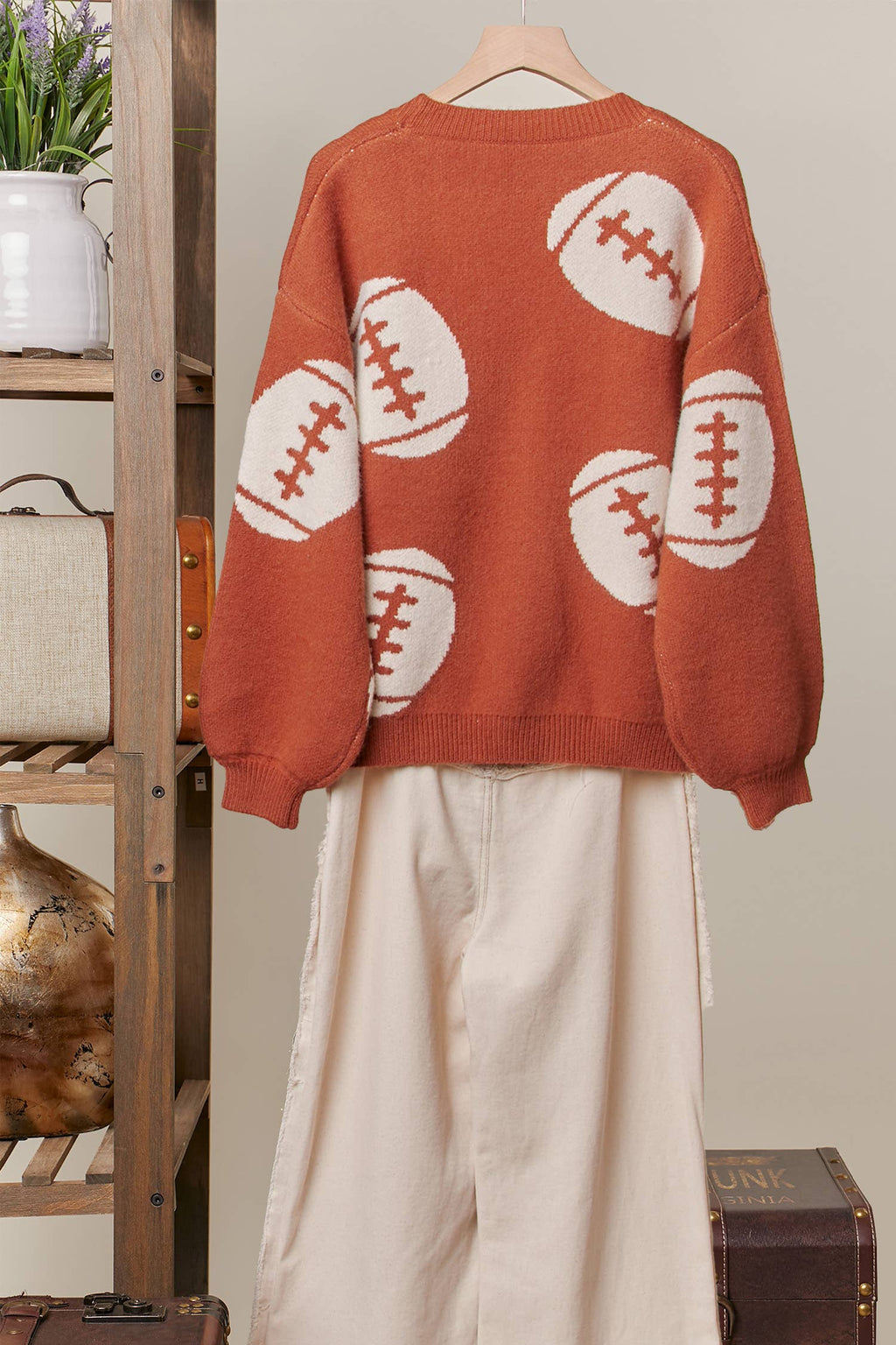 Football Season Button Front Knit Cardigan