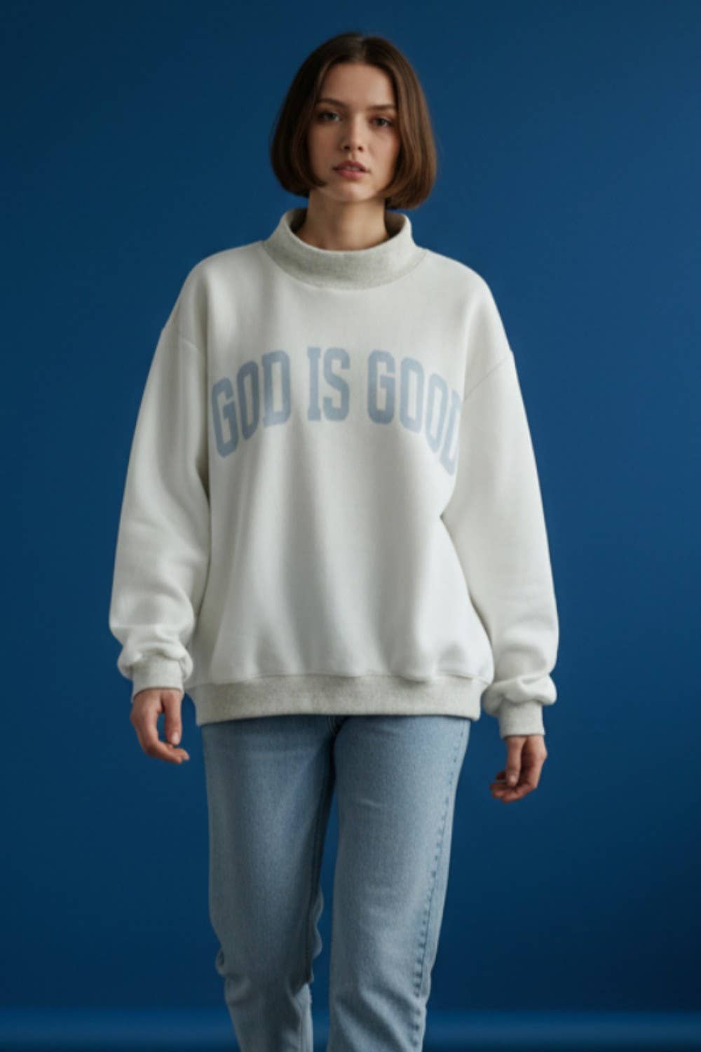 Jesus & God Is Good Reversible Sweatshirt