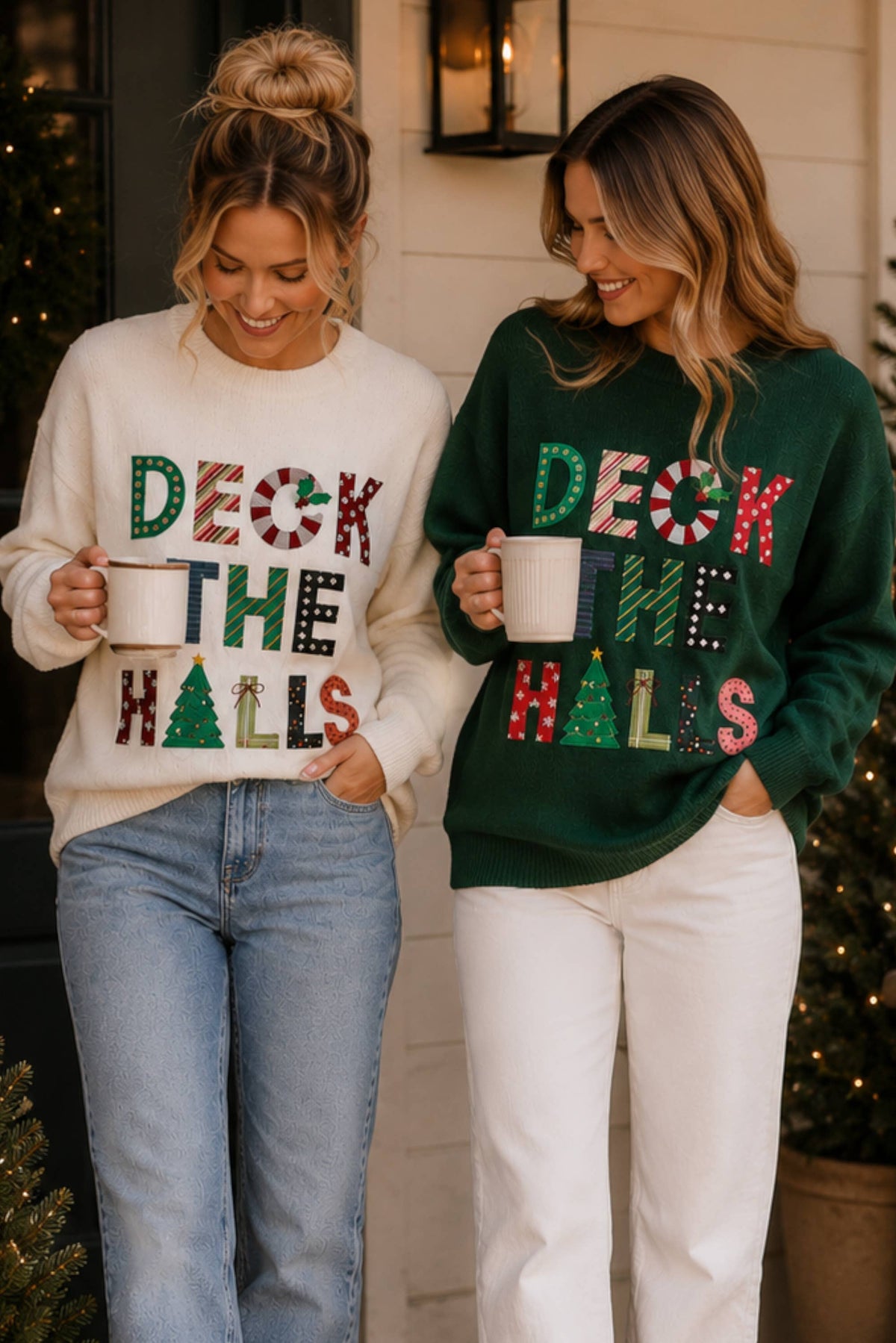 Deck the Halls Patchwork Christmas Sweater