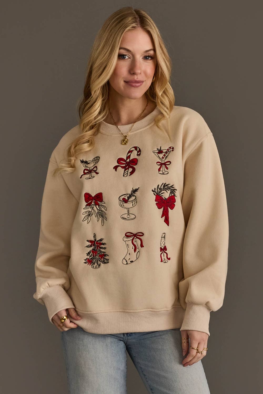 Christmas Cheer Embroidered Sweatshirt