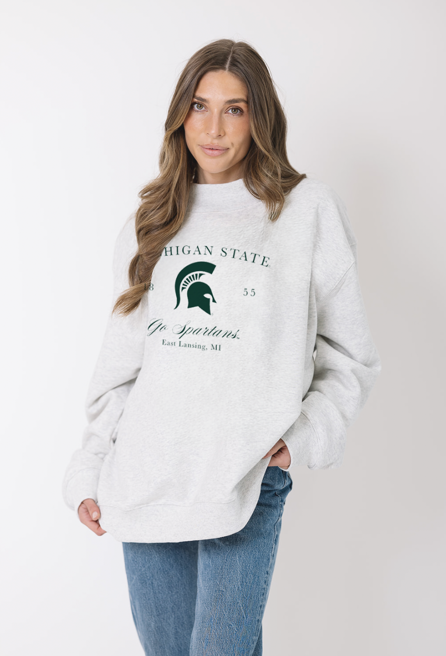 Michigan State Go Spartans Mock Neck Sweatshirt
