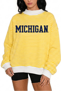 University of Michigan Striped Mock Neck Sweatshirt