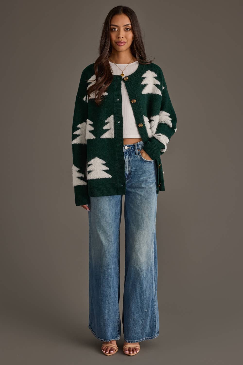 Evergreen Christmas Tree Cardigan