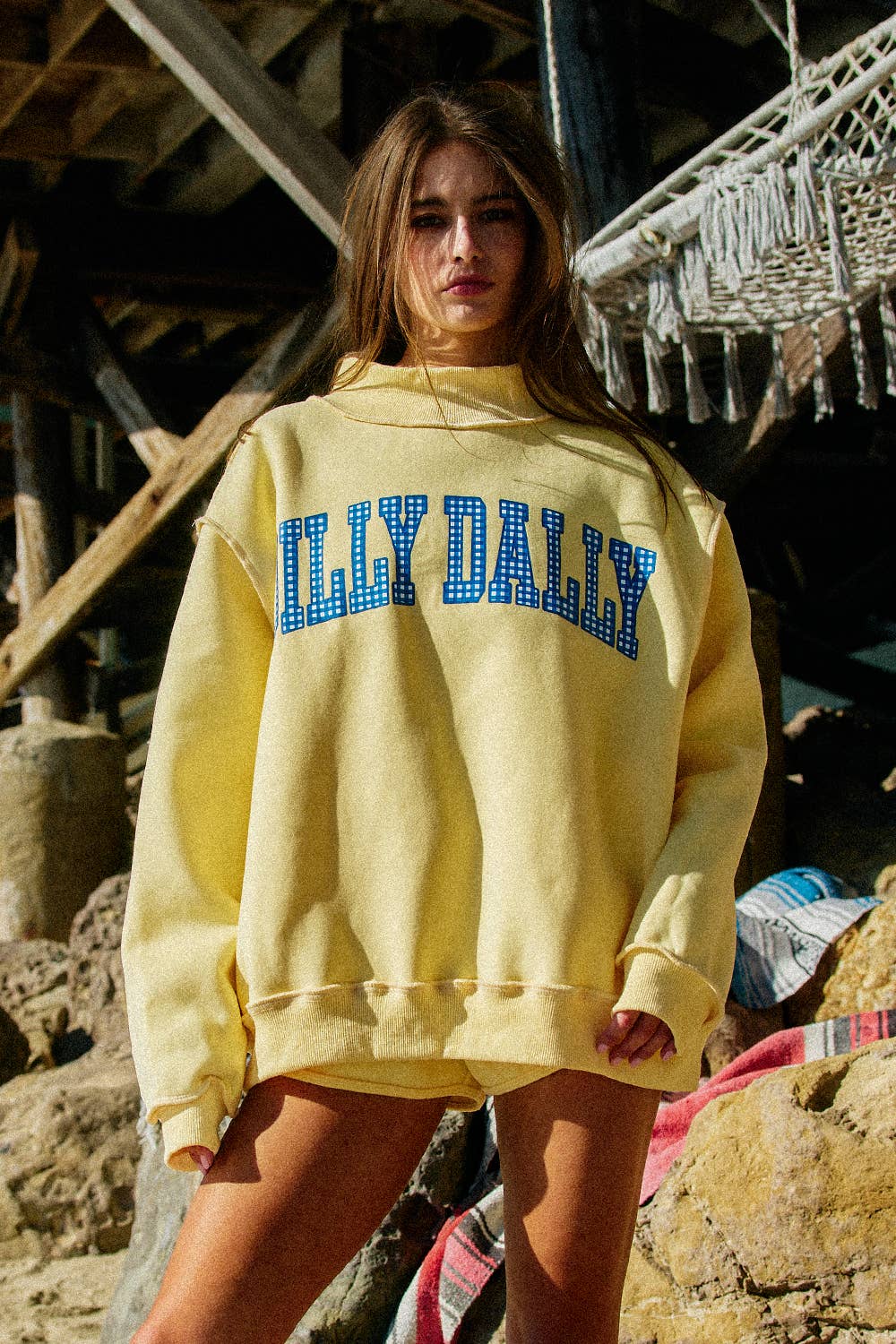 Dilly Dally/ Lolly Gag Reversible Mockneck Sweatshirt