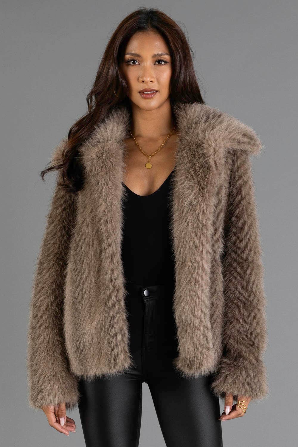 Luxe Layers Two Tone Faux Fur Jacket