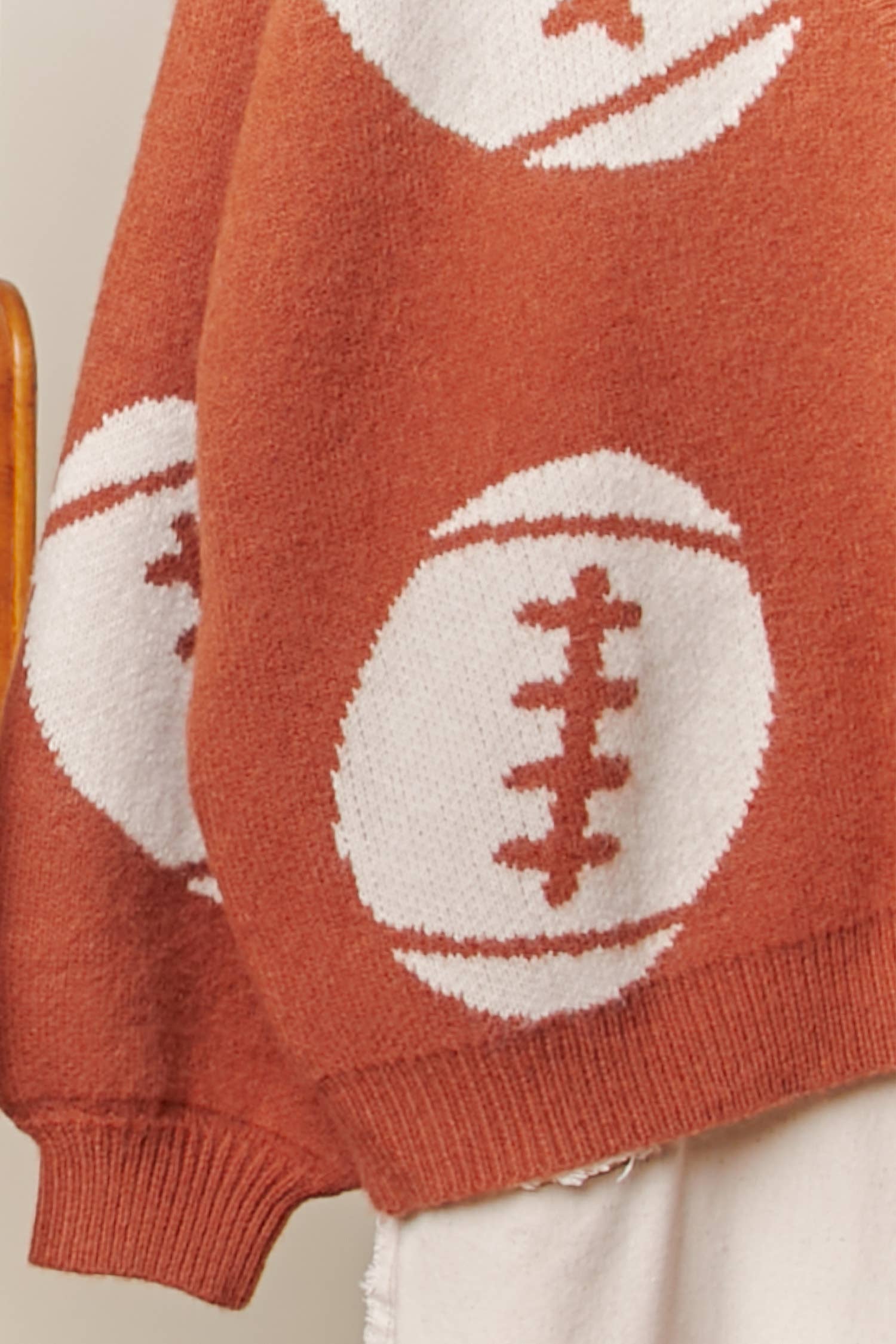 Football Season Button Front Knit Cardigan
