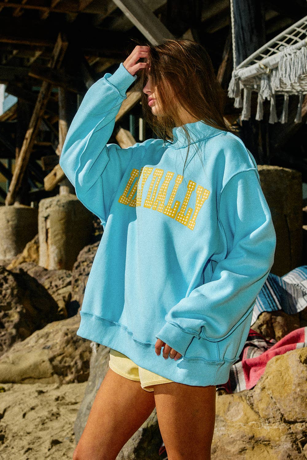 Dilly Dally/ Lolly Gag Reversible Mockneck Sweatshirt