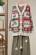 Christmas Patchwork Knit Cardigan