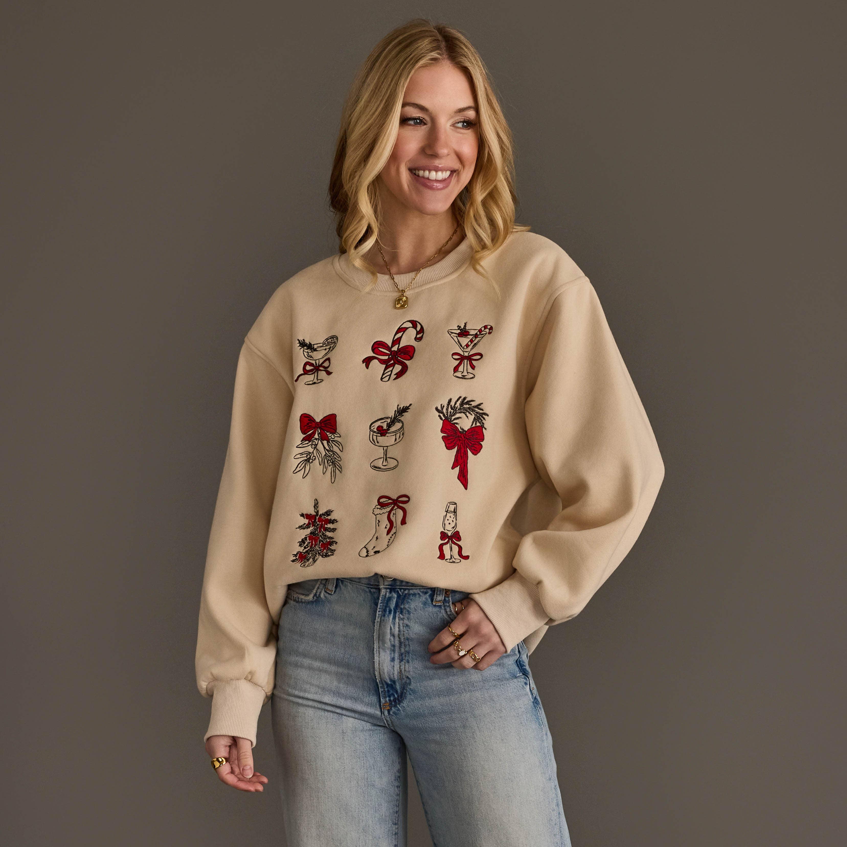 Christmas Cheer Embroidered Sweatshirt