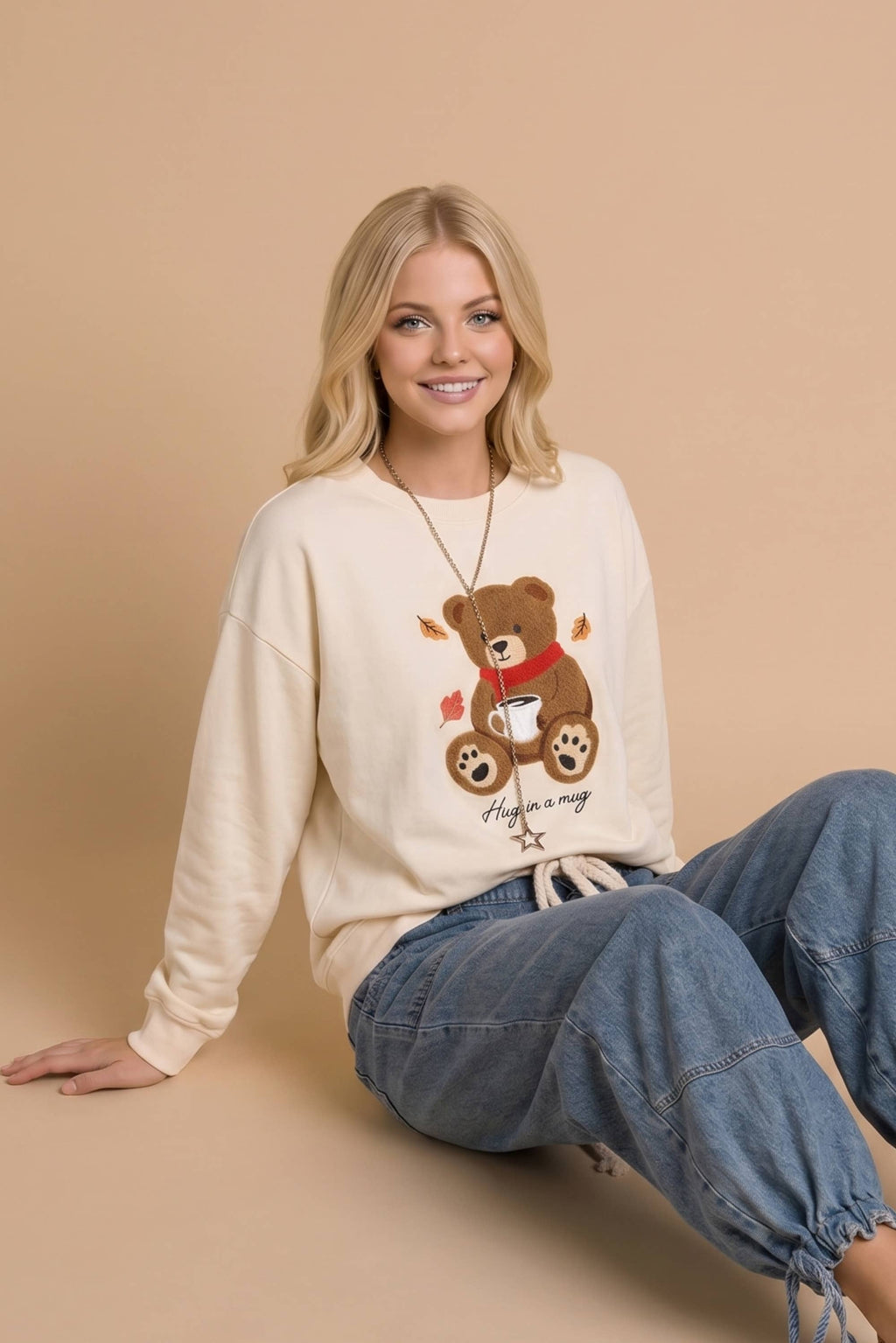 Cozy Teddy Bear Coffee Sweatshirt