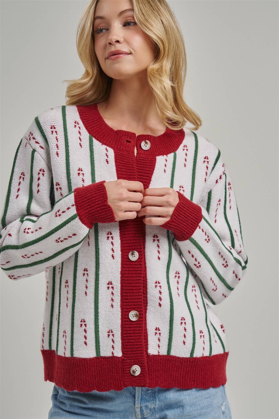 Candy Cane Lane Christmas Cardigan
