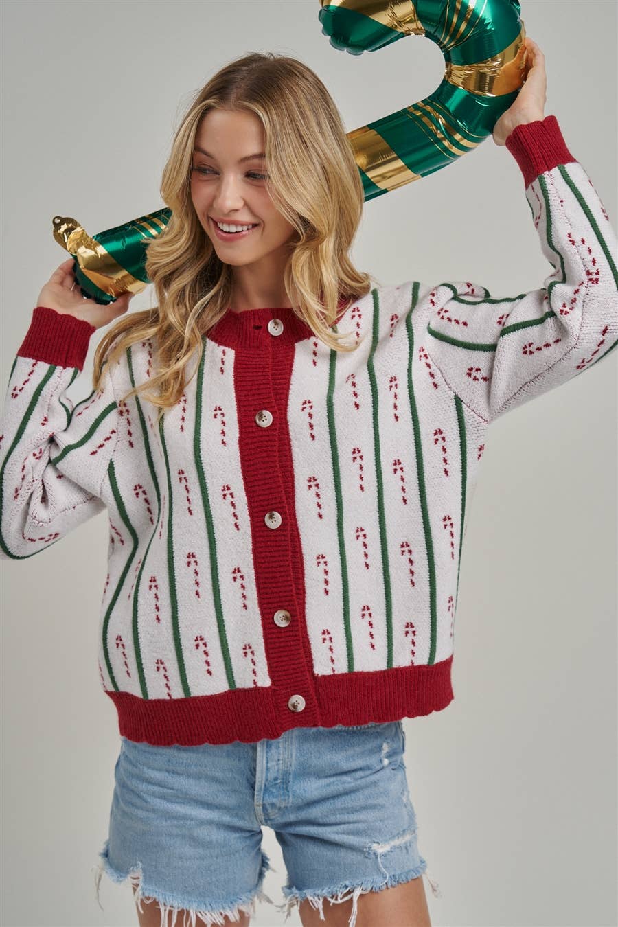 Candy Cane Lane Christmas Cardigan