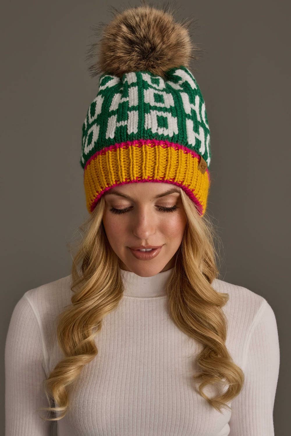 Ho Ho Ho Pom Beanie Hat