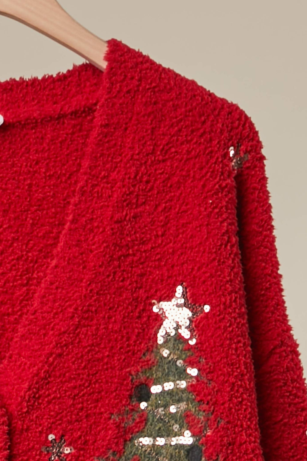 Christmas Tree Embroidered Soft Cardigan