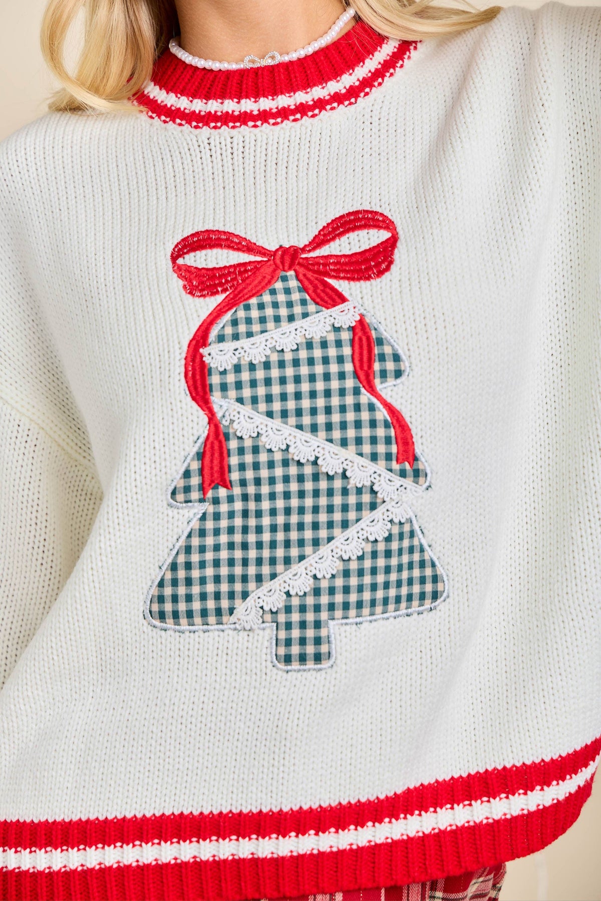 Plaid Tidings Christmas Tree Sweater