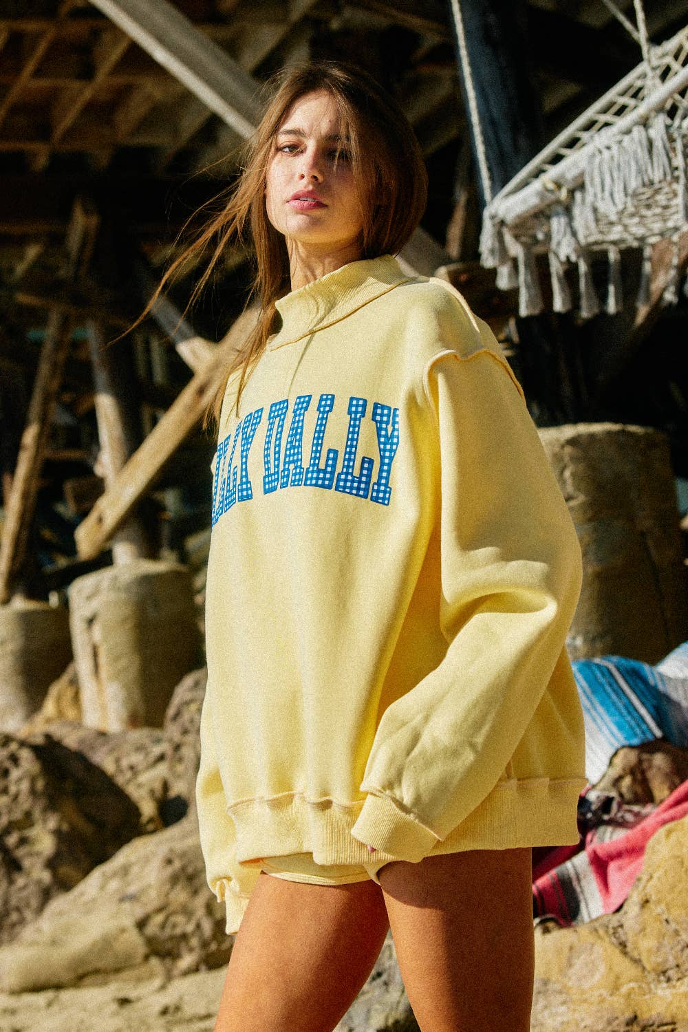 Dilly Dally/ Lolly Gag Reversible Mockneck Sweatshirt
