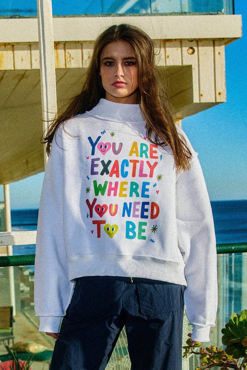 Exactly Where You Need to Be Reversible Mock-Neck Sweatshirt