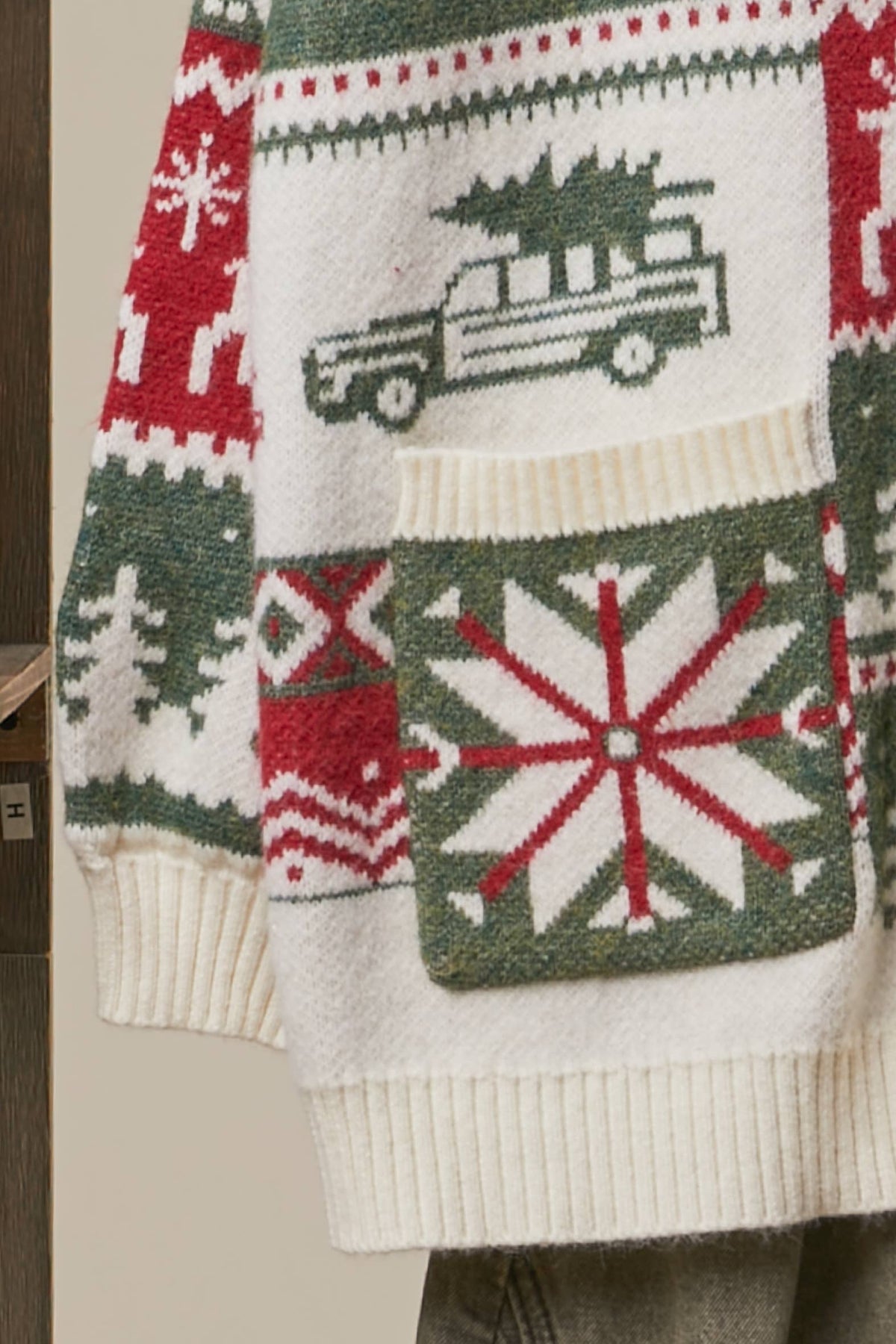 Christmas Patchwork Knit Cardigan