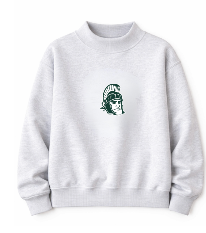 Michigan State Spartan Head Mock Neck Sweatshirt