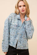 All That Sparkles Embellish Stone Denim Jacket