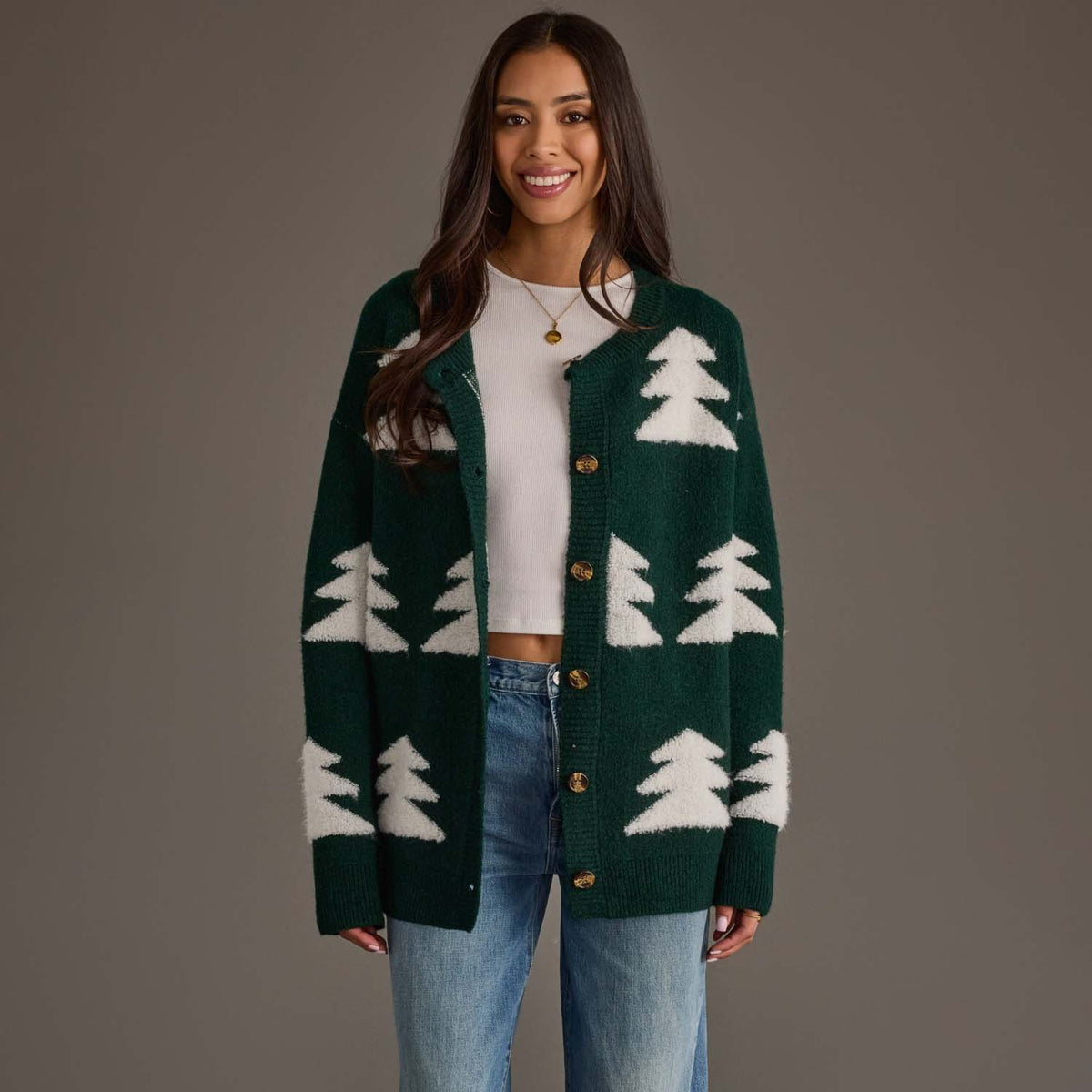 Evergreen Christmas Tree Cardigan