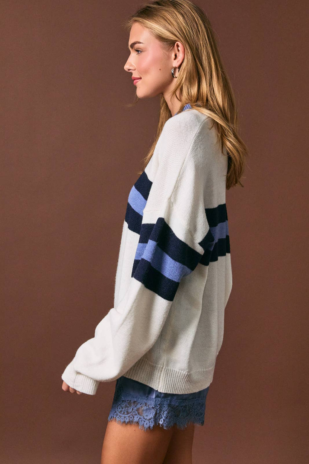 Blue Stripe Rugby Knit Sweater