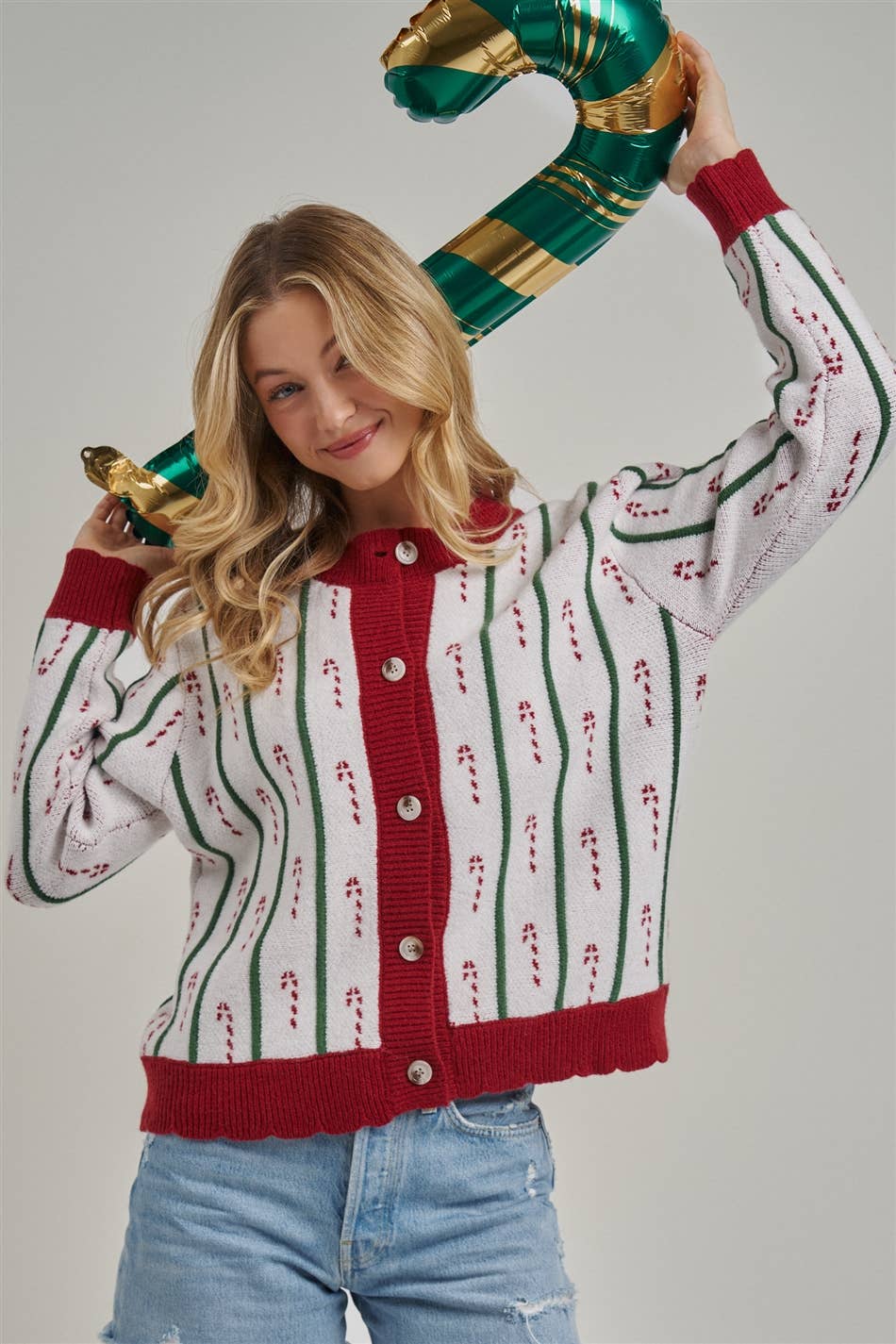 Candy Cane Lane Christmas Cardigan