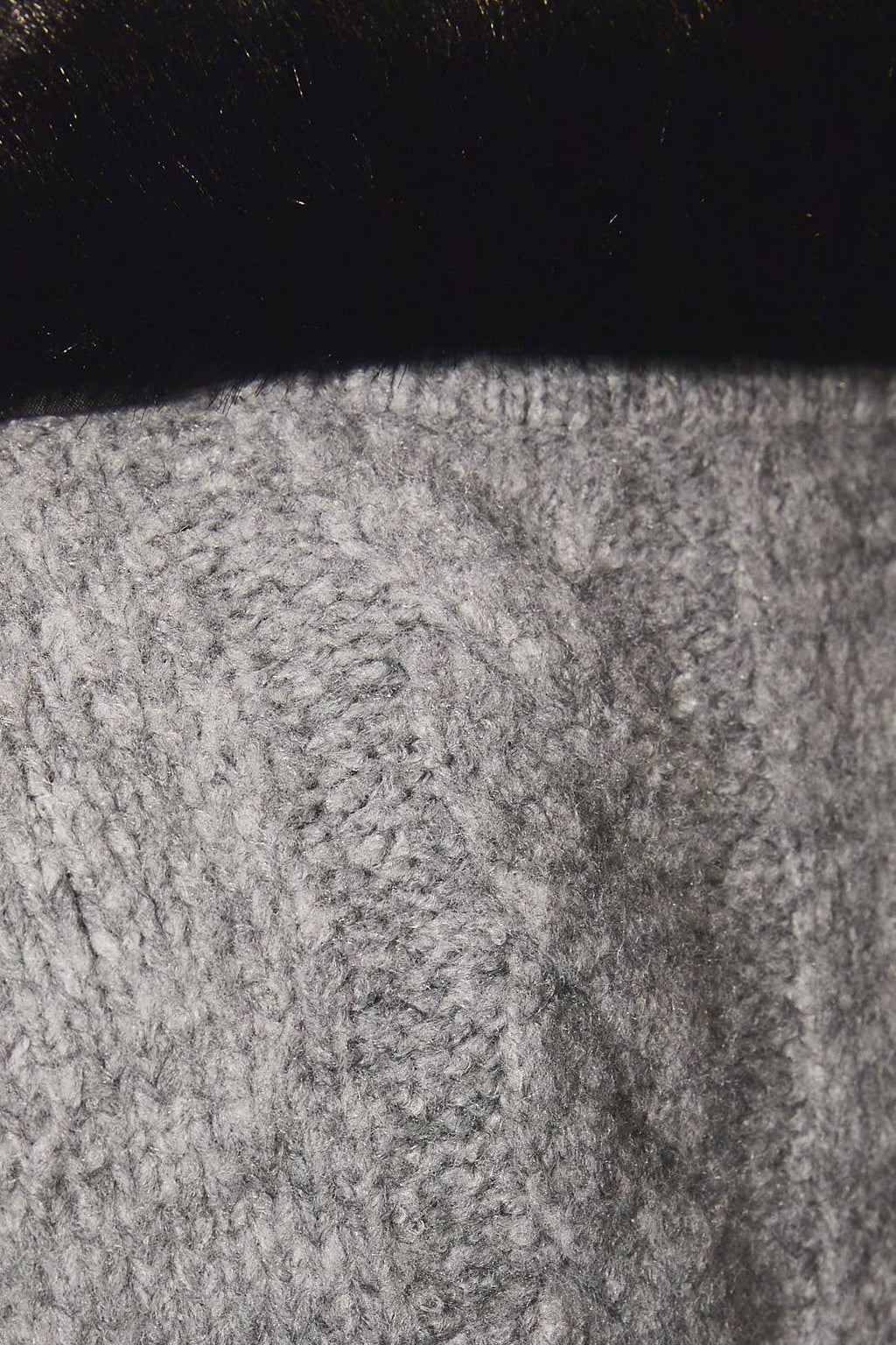 Frosted Luxe Cable Knit Faux Fur Collar Cardigan