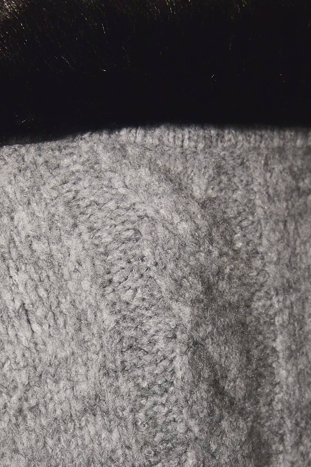 Frosted Luxe Cable Knit Faux Fur Collar Cardigan
