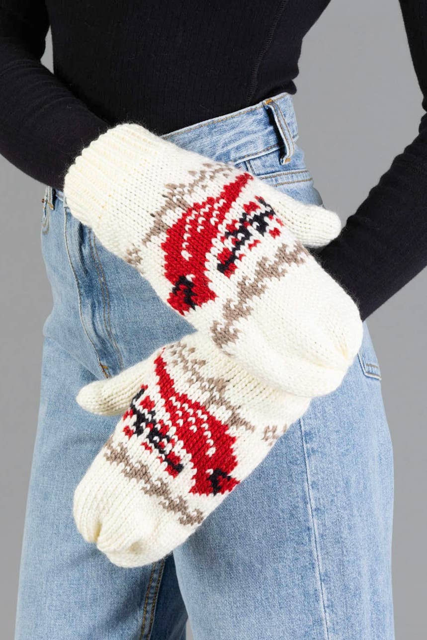 Cardinal Knit Mittens