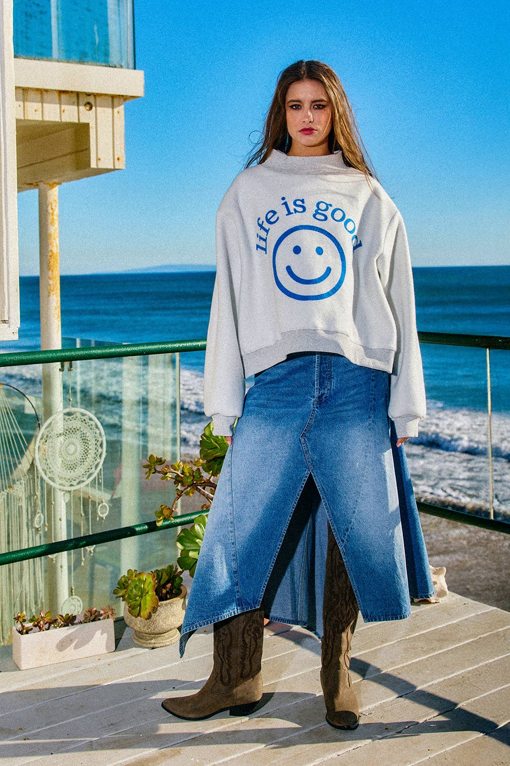 Exactly Where You Need to Be Reversible Mock-Neck Sweatshirt