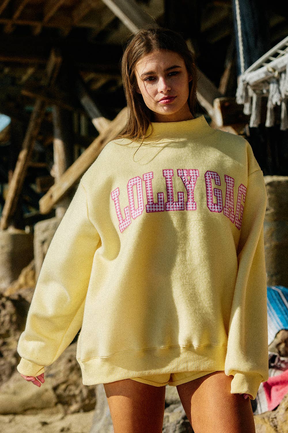 Dilly Dally/ Lolly Gag Reversible Mockneck Sweatshirt