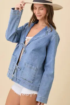 Front Tie Denim Jacket