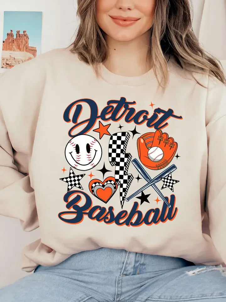 Detroit Tigers Checkered Bolt Sweatshirt