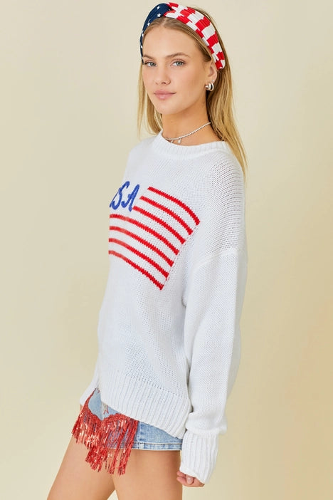 USA Stripe Flag Sweater