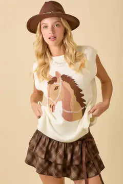 Wild West Horse Sweater Tank