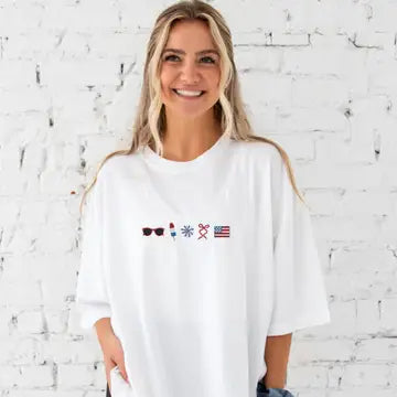 Patriotic Icons EmbroideredTee
