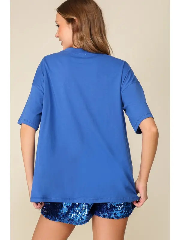 Game Day Sequin Football Patch T-Shirt