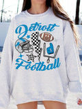 Detroit Lions Checkered Bolt Football Sweatshirt