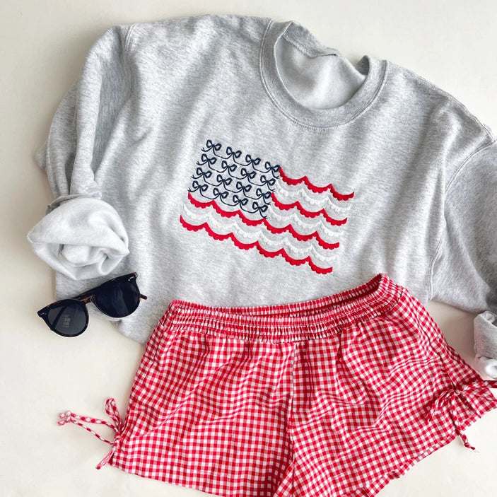 USA Flag Embroidered Sweatshirt