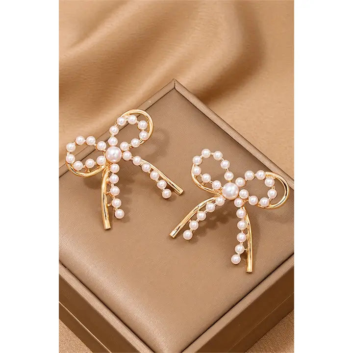 Pearl Bow Earrings