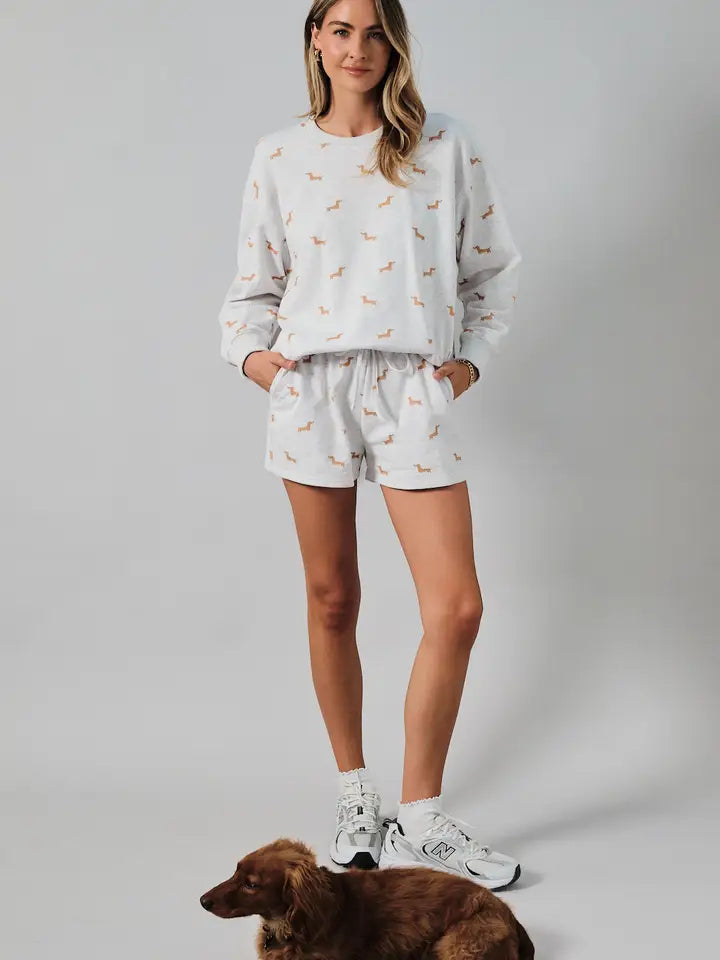 Dachshund Print Lounge Shorts
