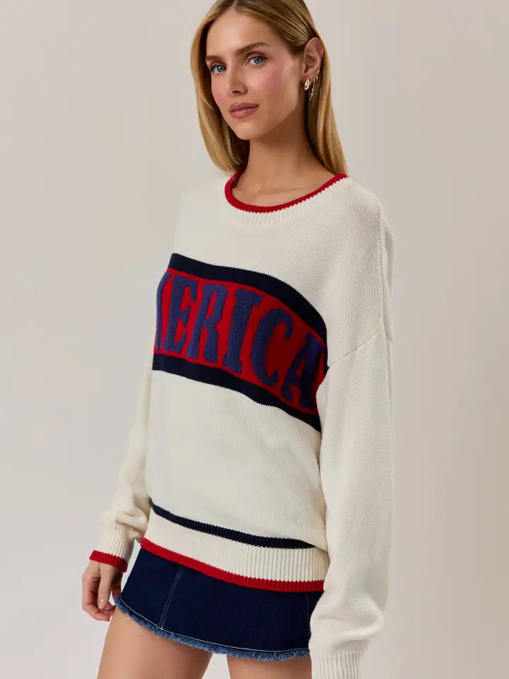 America Varsity Knit Sweater
