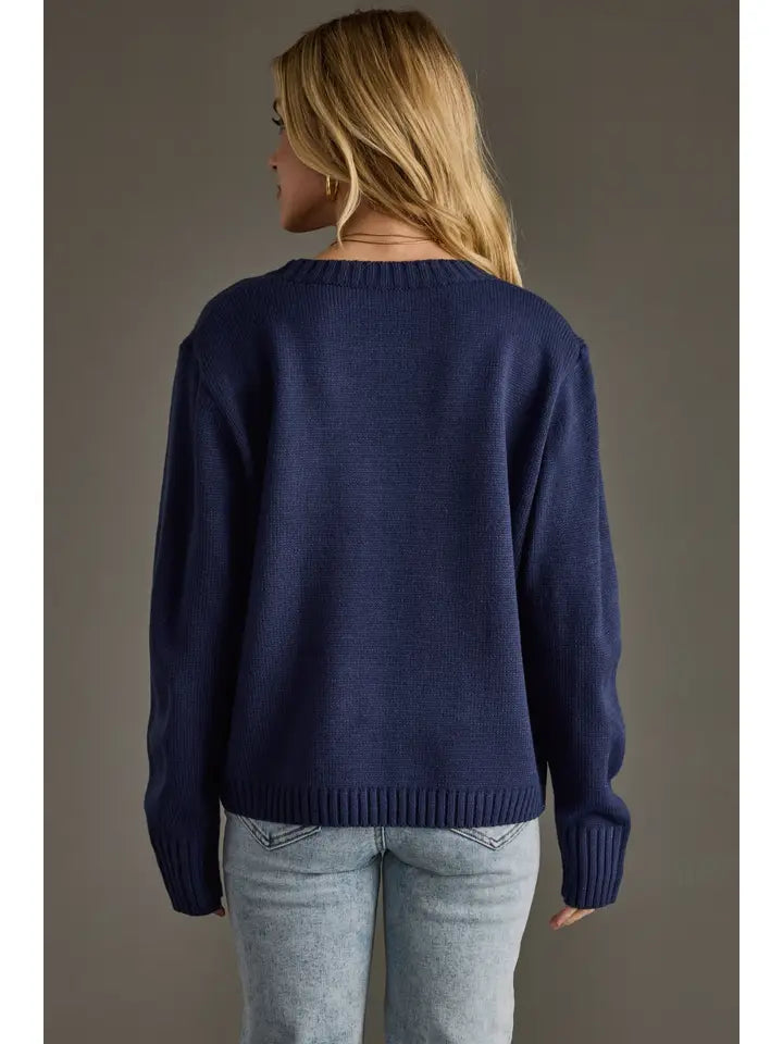 Navy Game Day Sweater