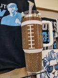 40oz Game Day Football Bling Tumbler