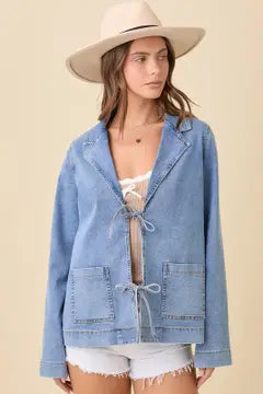 Front Tie Denim Jacket