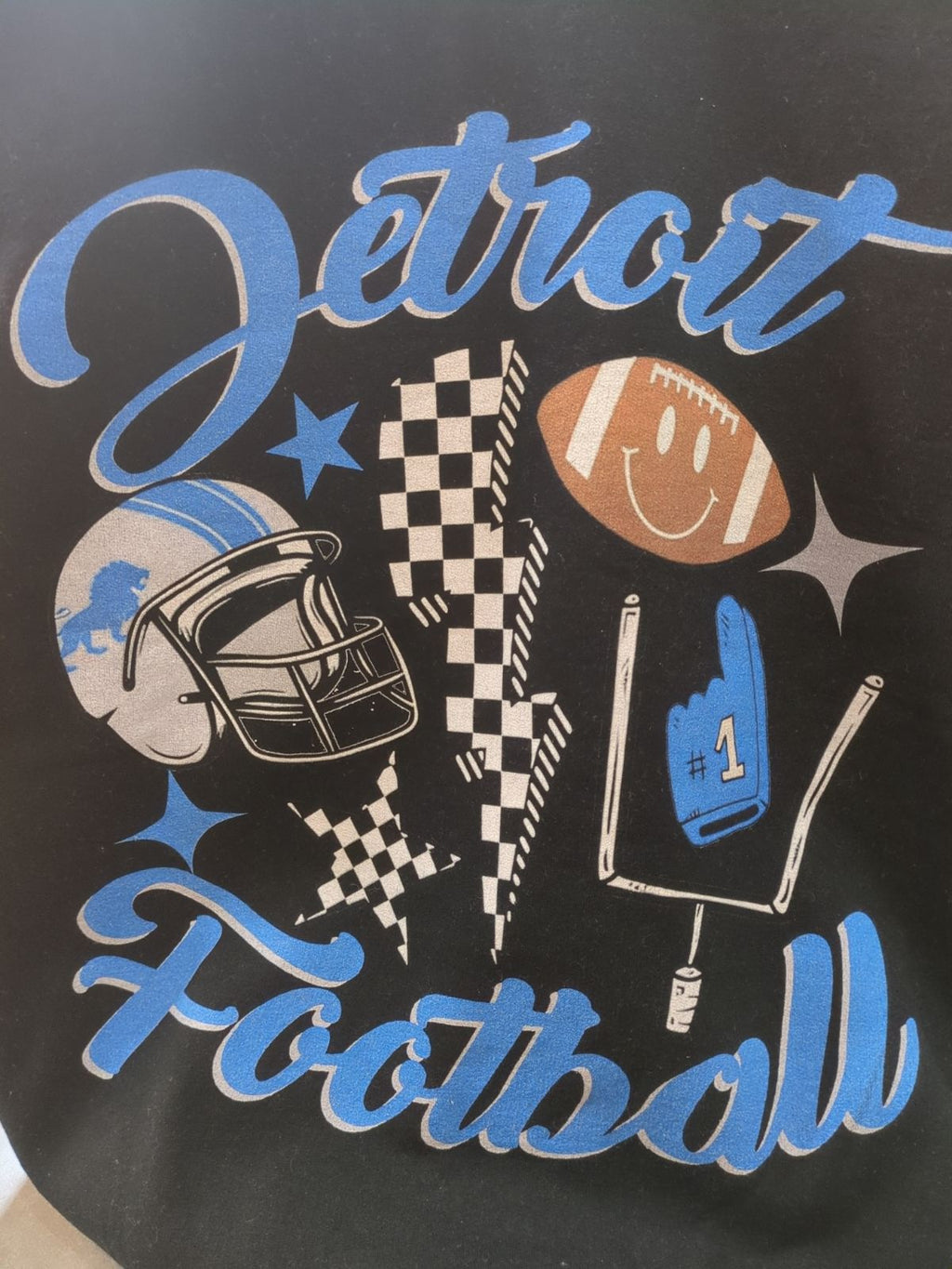 Detroit Lions Checkered Bolt Football Sweatshirt