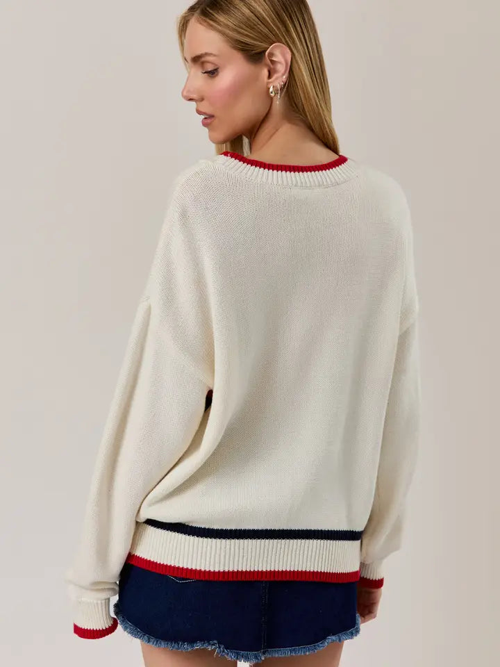 America Varsity Knit Sweater